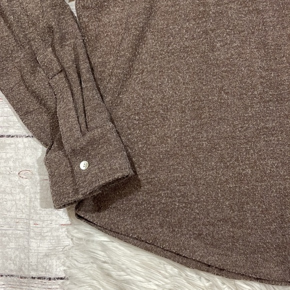 Donni Brushed Sweater Button Down Cho Brown Shirt Jacket Shacket - Picture 9 of 13